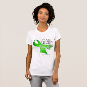 T-shirt Ruban de vert de chaux de fille - lymphome (Devant entier)