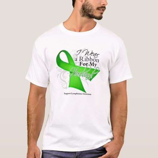 T-shirt Ruban de vert de chaux de mari - lymphome (Devant)