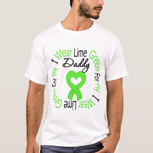 T-shirt Ruban de vert de chaux d'usage du lymphome I pour (Devant)