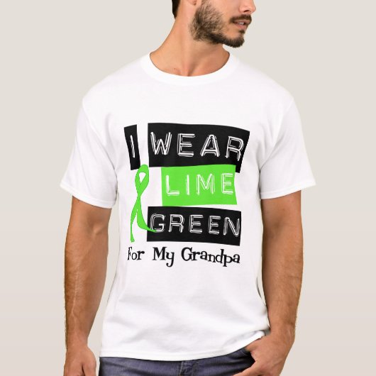 T-shirt Ruban de vert de chaux d'usage du lymphome I pour (Devant)