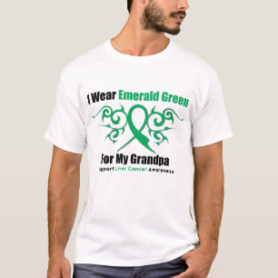 T-shirt Ruban de vert vert (grand-papa) - Cancer de foie