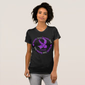 T-shirt Ruban des coeurs - conscience de Cancer (Devant entier)