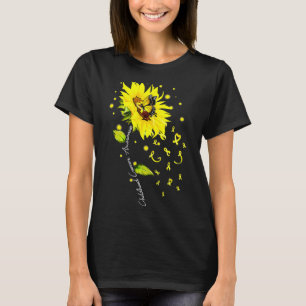 T-shirt Ruban d'or papillon tournesol de sensibilisation a