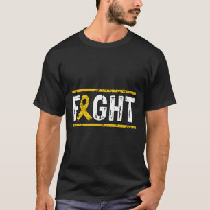 T-shirt Ruban Doré Contre le Cancer de l'Enfant Lutte Cont