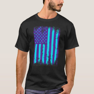 T-shirt Ruban Drapeau Américain Sensibilisation au Suicide