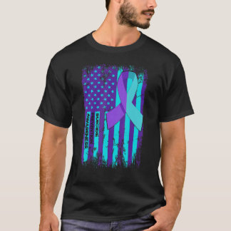 T-shirt Ruban Drapeau Américain Sensibilisation au Suicide