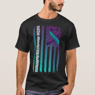 T-shirt Ruban du drapeau américain de sensibilisation au s