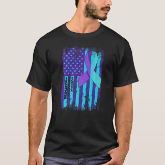 T-shirt Ruban du drapeau américain Sensibilisation au suic