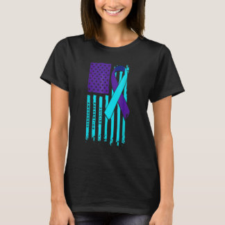 T-shirt Ruban du drapeau américain Sensibilisation au suic