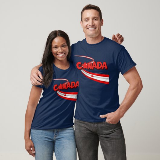 T-shirt Ruban du drapeau du Canada Graphique Dynamique (Unisexe)