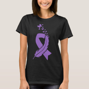 T-shirt Ruban en plume papillon Alzheimer s & épilepsie Aw