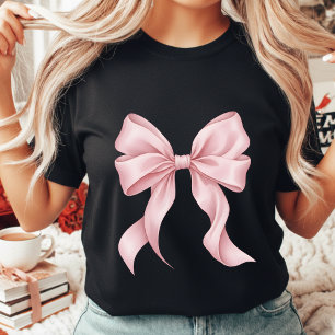 T-shirt Ruban esthétique Coquette Bow rose ruban féminin v