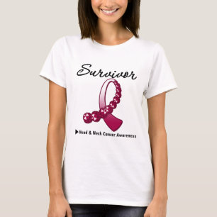 T-shirt Ruban Gemstone Survivante du cancer de la tête et 