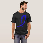 T-shirt Ruban Graffiti bleu cancer rectal (Devant entier)