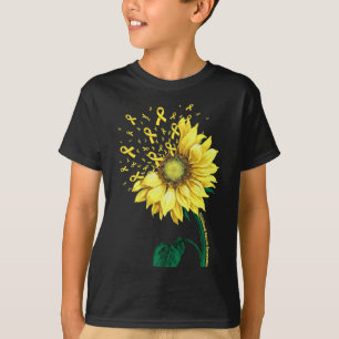 T-shirt Ruban jaune tournesol de sensibilisation au cancer
