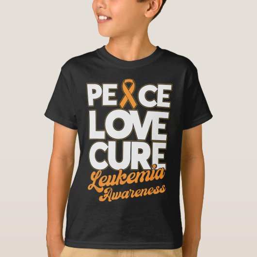 T-shirt Ruban Love Cure Support Leukemia Sensibilisation (Devant)