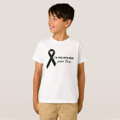 T-shirt Ruban Noir + votre message (Devant entier)