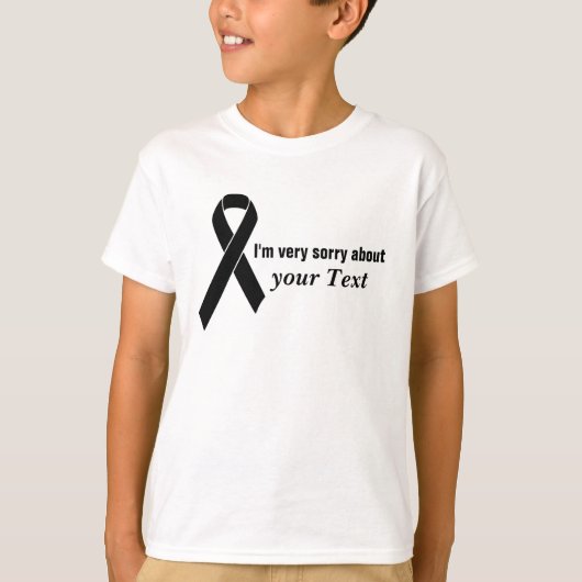 T-shirt Ruban Noir + votre message (Devant)