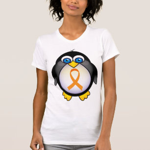T-shirt Ruban orange de pingouin de cadeau de conscience