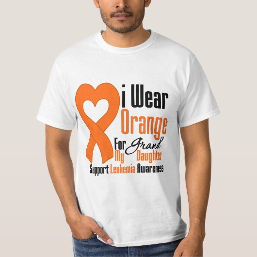 T-shirt Ruban orange d'usage de la leucémie I pour ma (Devant)