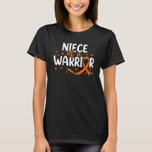 T-shirt Ruban Orange Leucémie Tante Oncle Nièce D'un Guerr