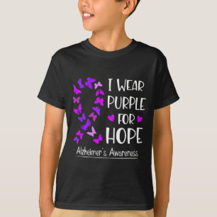 T-shirt Ruban papillon violet de sensibilisation à la mala
