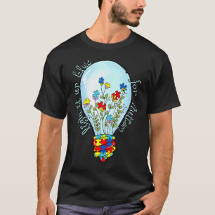 T-shirt Ruban Puzzle Autisme Éclairez-le En Bleu Pour l'Au