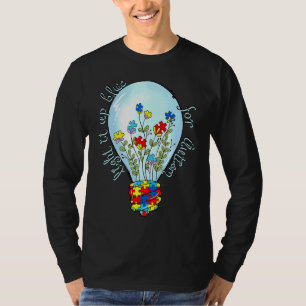 T-shirt Ruban Puzzle Autisme Éclairez-le En Bleu Pour l'Au