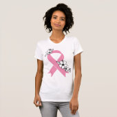 T-shirt Ruban rose aux fleurs (Devant entier)