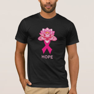 T-shirt Ruban rose avec Lotus Hope