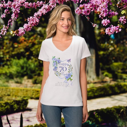 T-shirt Ruban Rose Bleu 70 ans