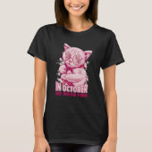T-shirt Ruban rose chat (Devant)