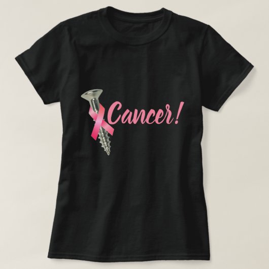 T-shirt Ruban rose du cancer du sein de la vis (Design devant)