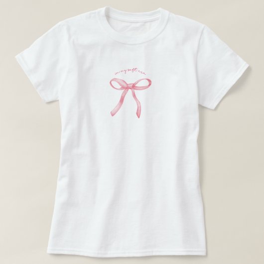 T-shirt Ruban rose fille douce cerise (Design devant)