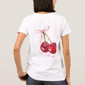 T-shirt Ruban rose fille douce cerise (Dos)