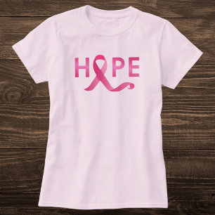 T-shirt Ruban rose HOPE Sensibilisation au cancer du sein