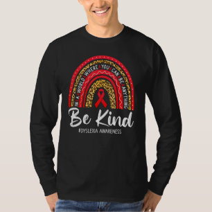 T-shirt Ruban Rouge Arc-en-ciel Léopard Être Gentil Sensib