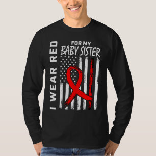 T-shirt Ruban Rouge Bébé Soeur Maladie Cardiaque Sensibili