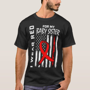 T-shirt Ruban Rouge Bébé Soeur Maladie Cardiaque Sensibili