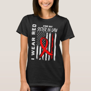 T-shirt Ruban Rouge Belle-Sœur Maladie Cardiaque Sensibili