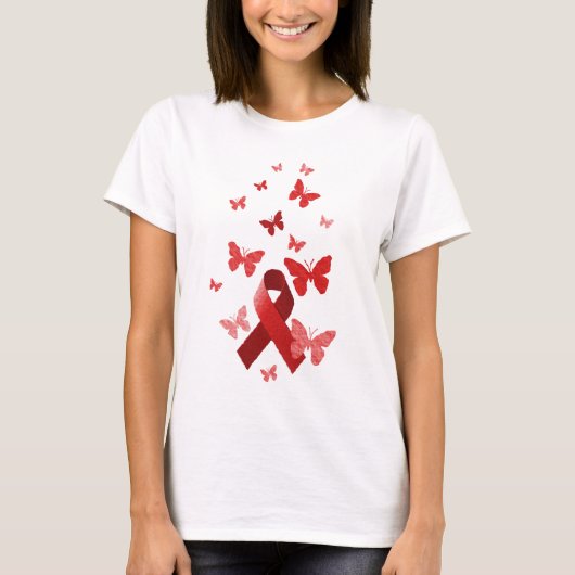 T-shirt Ruban rouge de conscience (Devant)