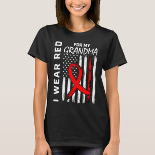 T-shirt Ruban Rouge Grand-mère Maladie Cardiaque Sensibili