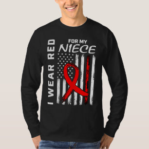 T-shirt Ruban Rouge Nièce Maladie cardiaque Sensibilisatio