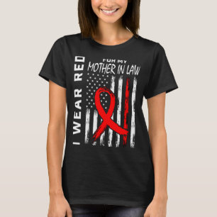 T-shirt Ruban Rouge Pour La Maladie Cardiaque De Ma Belle-