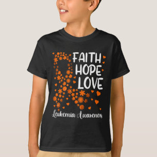 T-shirt Ruban Sang Cancer Faith Hope Love Leukemia Awar