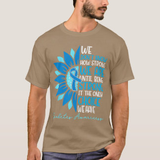 T-shirt Ruban Tournesol Bleu Équipe de Soutien Diabète Sen