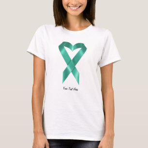 T-shirt Ruban turquoise de coeur (personnalisable)