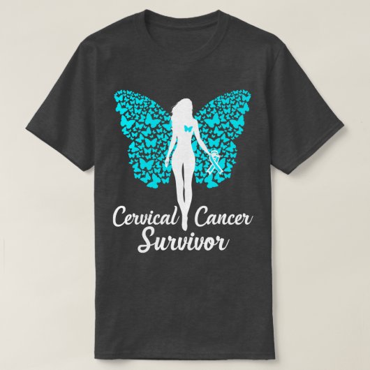 T-shirt Ruban Turquoise de sensibilisation des survivants  (Design devant)