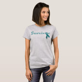 T-shirt Ruban turquoise survivant (Devant entier)