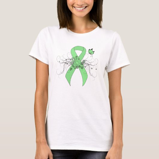T-shirt Ruban vert clair avec papillon (Devant)